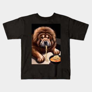 Dog eats Ramen Kids T-Shirt